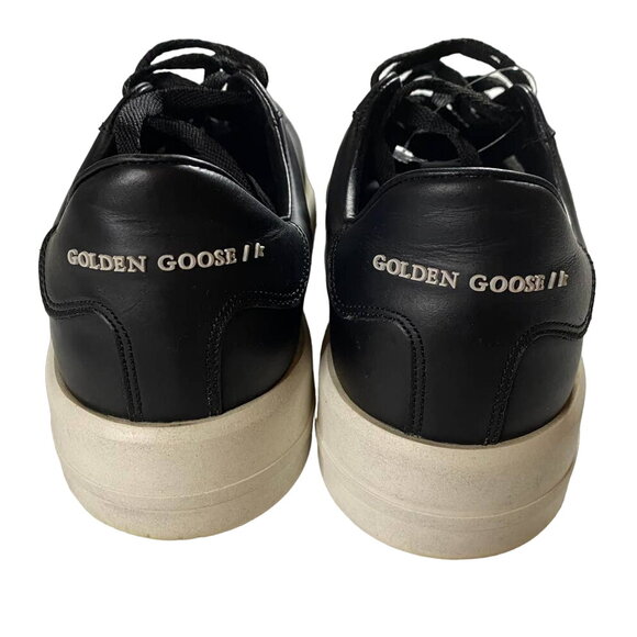 Golden Goose Pure-Star Low Black Leather Sneakers 42 (US 9-9.5) - Picture 4 of 9